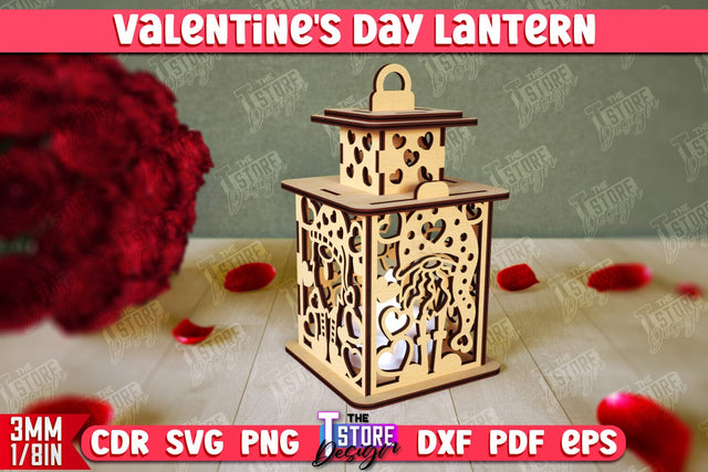 Valentine's Day Lantern | Romantic Gift | Night Light | Shadow Lamp | CNC File SVG The T Store Design 
