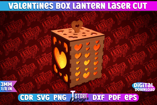 Valentine's Day Lantern | Romantic Gift | Night Light | Shadow Lamp | CNC File SVG The T Store Design 