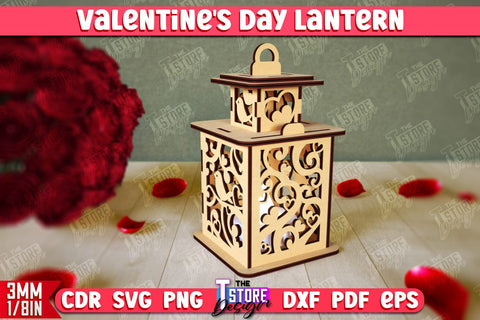 Valentine's Day Lantern | Romantic Gift | Night Light | Shadow Lamp | CNC File SVG The T Store Design 