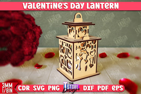 Valentine's Day Lantern | Romantic Gift | Night Light | Shadow Lamp | CNC File SVG The T Store Design 