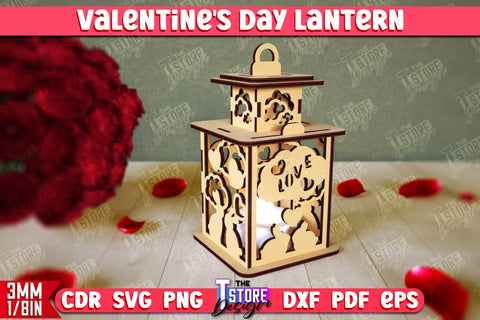 Valentine's Day Lantern | Romantic Gift | Night Light | Shadow Lamp | CNC File SVG The T Store Design 