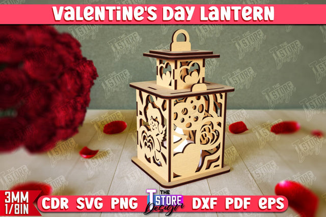 Valentine's Day Lantern | Romantic Gift | Night Light | Shadow Lamp | CNC File SVG The T Store Design 