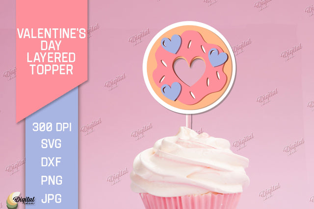 Valentine's Day Layered Topper. Cake Topper Paper Cut 3D Paper Evgenyia Guschina 