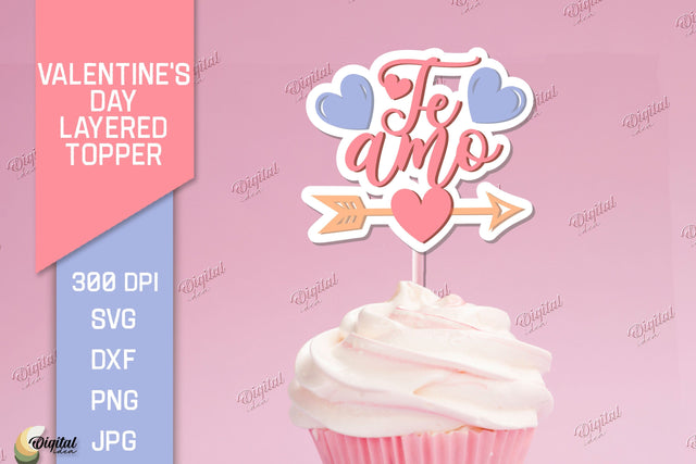 Valentine's Day Layered Topper. Cake Topper Paper Cut 3D Paper Evgenyia Guschina 