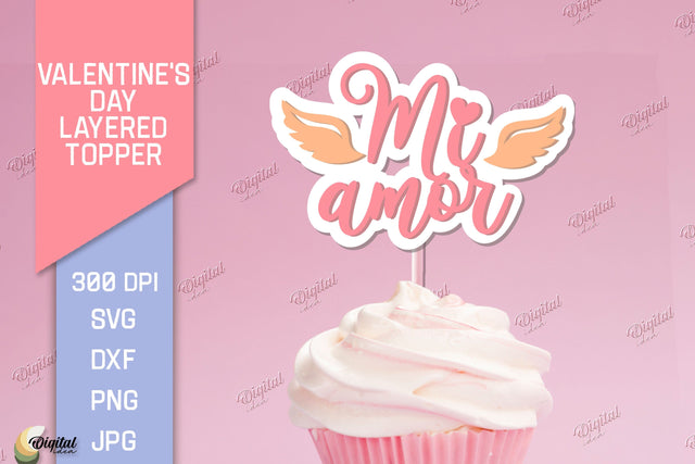 Valentine's Day Layered Topper. Cake Topper Paper Cut 3D Paper Evgenyia Guschina 