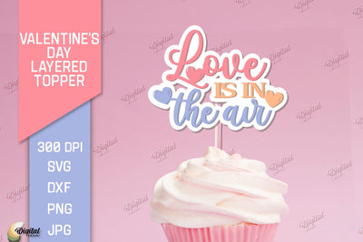 Valentine's Day Layered Topper. Cake Topper Paper Cut 3D Paper Evgenyia Guschina 