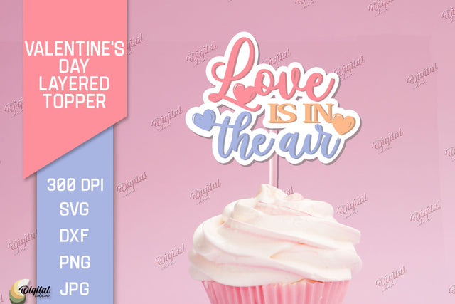 Valentine's Day Layered Topper. Cake Topper Paper Cut 3D Paper Evgenyia Guschina 