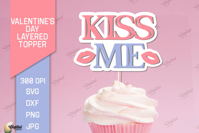 Valentine's Day Layered Topper. Cake Topper Paper Cut 3D Paper Evgenyia Guschina 