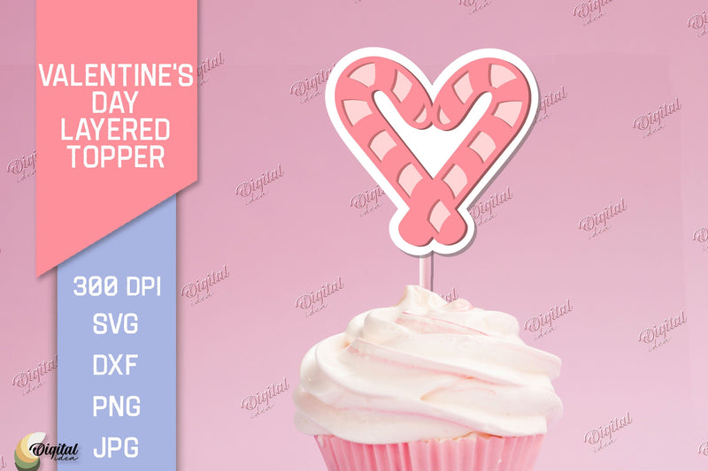 Valentine's Day Layered Topper. Cake Topper Paper Cut 3D Paper Evgenyia Guschina 