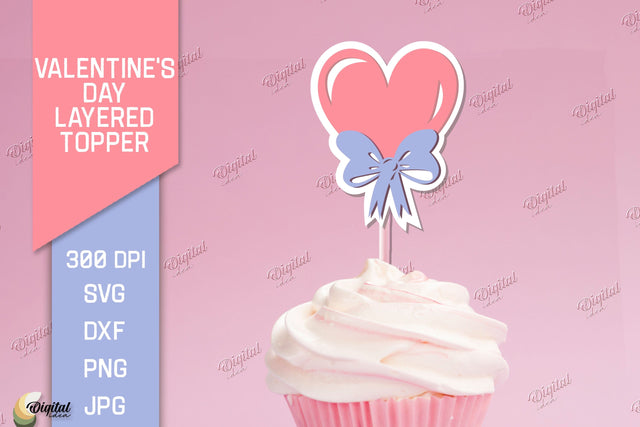 Valentine's Day Layered Topper. Cake Topper Paper Cut 3D Paper Evgenyia Guschina 