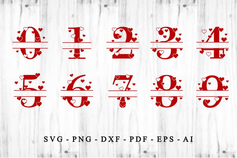 Valentines Day Love Heart Split Monogram Letters, Valentine Split Font SVG, Valentines Alphabet Letter PNG, Valentine's Day Sublimation SVG D2PUTRI Designs 