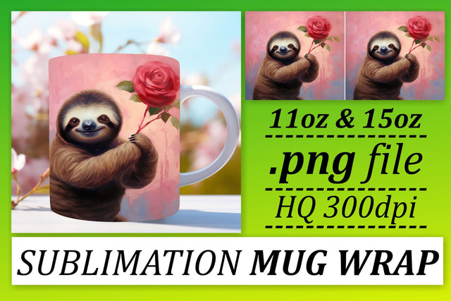 Valentine's Day Love Mug Wrap - Heartfelt Animal Love-Struck Sublimation 11oz 15oz Sublimation afrosvg 