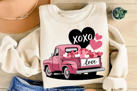 Valentine's Day Love Truck Sublimation Design Sublimation Regulrcrative 