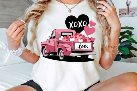 Valentine's Day Love Truck Sublimation Design Sublimation Regulrcrative 