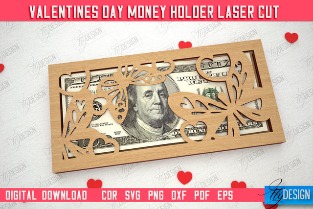 Valentine's Day Money Holder | Gift Idea | Romantic Season | Greeting Card | Holidays | CNC File SVG Fly Design 