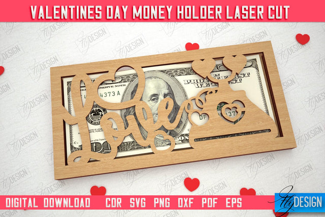 Valentine's Day Money Holder | Gift Idea | Romantic Season | Greeting Card | Holidays | CNC File SVG Fly Design 
