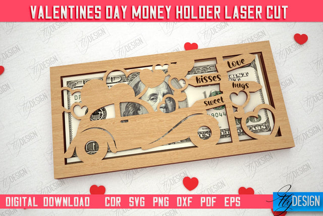 Valentine's Day Money Holder | Gift Idea | Romantic Season | Greeting Card | Holidays | CNC File SVG Fly Design 
