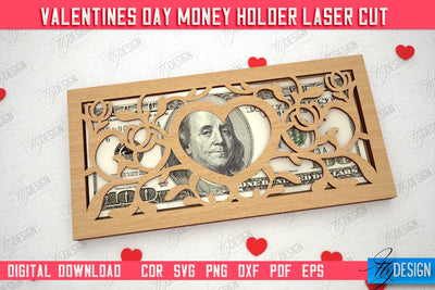 Valentine's Day Money Holder | Gift Idea | Romantic Season | Greeting Card | Holidays | CNC File SVG Fly Design 