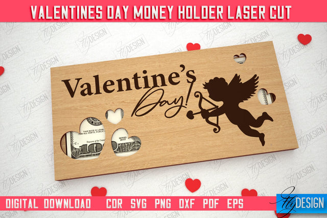 Valentine's Day Money Holder | Gift Idea | Romantic Season | Greeting Card | Holidays | CNC File SVG Fly Design 