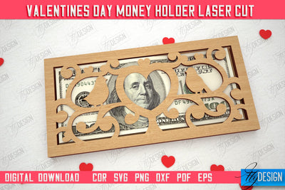 Valentine's Day Money Holder | Gift Idea | Romantic Season | Greeting Card | Holidays | CNC File SVG Fly Design 
