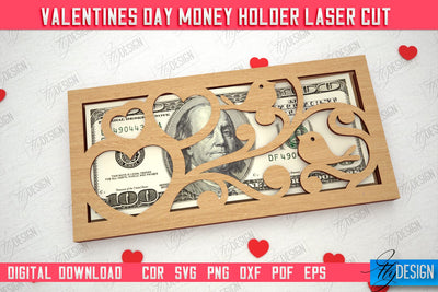 Valentine's Day Money Holder | Gift Idea | Romantic Season | Greeting Card | Holidays | CNC File SVG Fly Design 
