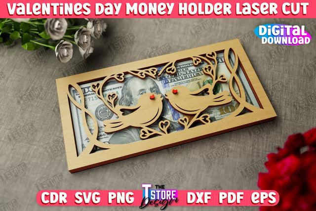 Valentine's Day Money Holder | Gift Idea | Romantic Season | Greeting Card | Holidays | CNC File SVG The T Store Design 