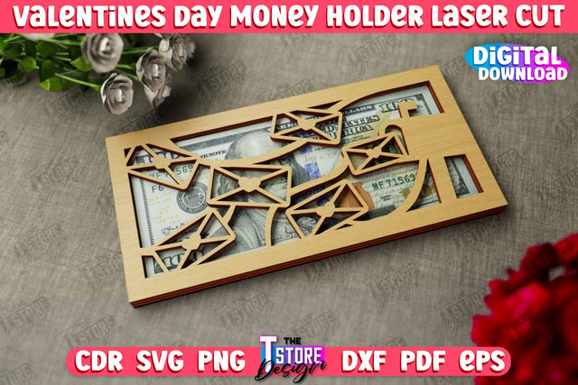 Valentine's Day Money Holder | Gift Idea | Romantic Season | Greeting Card | Holidays | CNC File SVG The T Store Design 