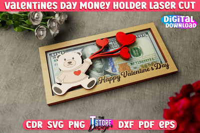 Valentine's Day Money Holder | Gift Idea | Romantic Season | Greeting Card | Holidays | CNC File SVG The T Store Design 