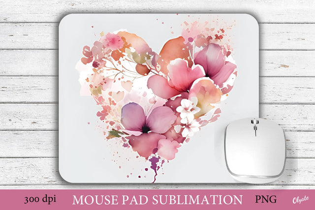 Valentines Day Mouse Pad PNG. Heart Mouse Pad PNG Sublimation Olga Terlyanskaya 