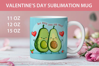 Valentines Day mug wrap, Love mug wrap design Sublimation KMarinaDesign 