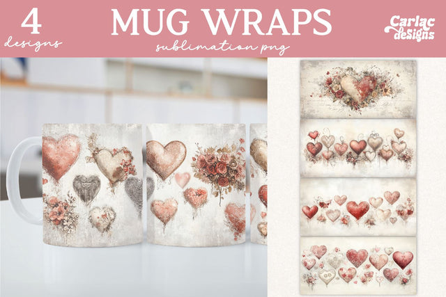 Valentines Day Mug Wrap Sublimation Sublimation Carla C Designs 