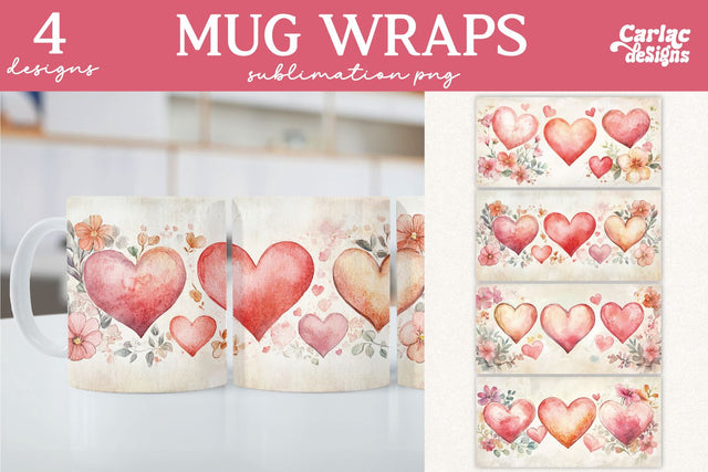 Valentines Day Mug Wrap Sublimation Sublimation Carla C Designs 