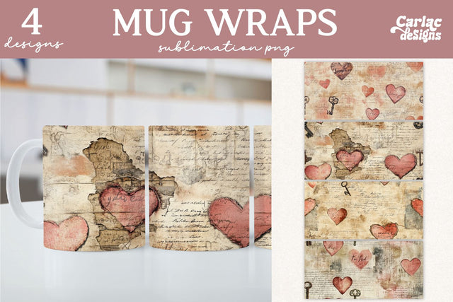 Valentines Day Mug Wrap Sublimation Sublimation Carla C Designs 