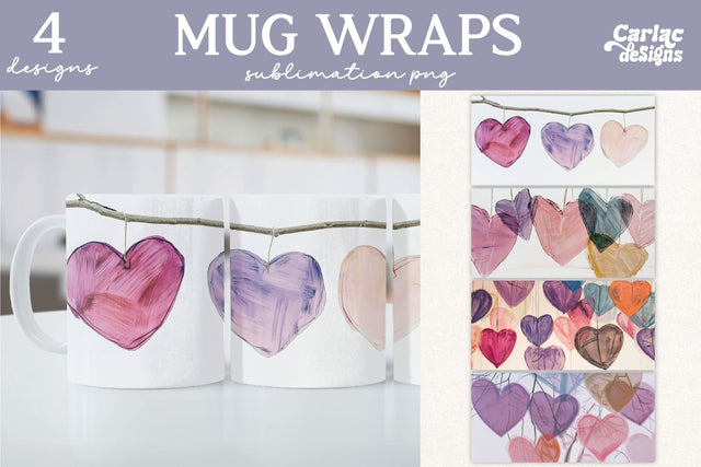 Valentines Day Mug Wrap Sublimation Sublimation Carla C Designs 