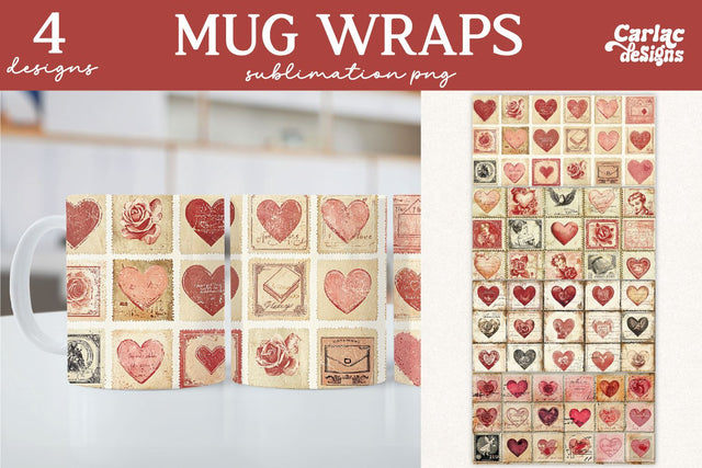 Valentines Day Mug Wrap Sublimation Sublimation Carla C Designs 
