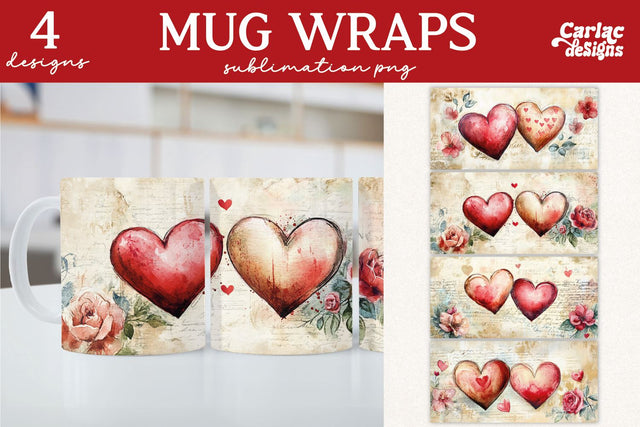 Valentines Day Mug Wrap Sublimation Sublimation Carla C Designs 
