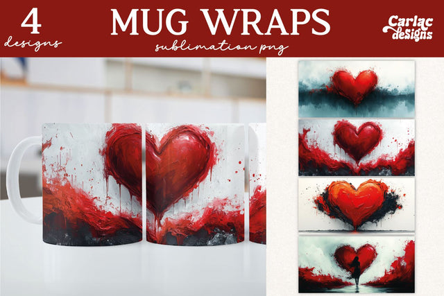 Valentines Day Mug Wrap Sublimation Sublimation Carla C Designs 