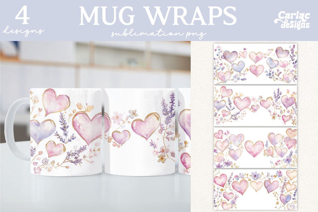 Valentines Day Mug Wrap Sublimation Sublimation Carla C Designs 