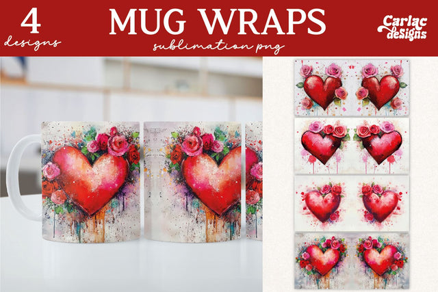 Valentines Day Mug Wrap Sublimation Sublimation Carla C Designs 
