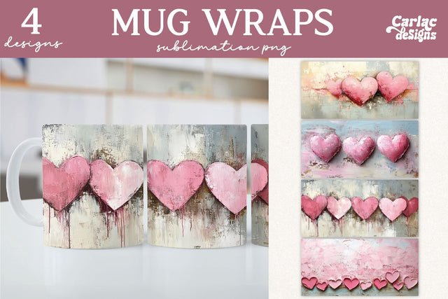 Valentines Day Mug Wrap Sublimation Sublimation Carla C Designs 