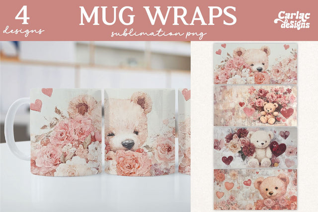 Valentines Day Mug Wrap Sublimation Sublimation Carla C Designs 