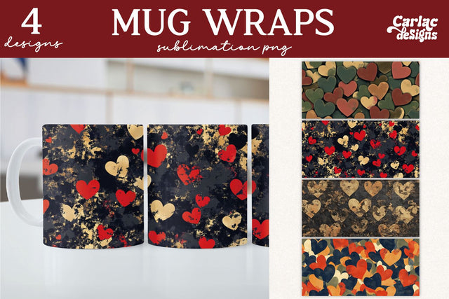 Valentines Day Mug Wrap Sublimation Sublimation Carla C Designs 