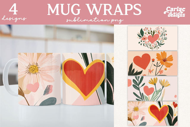 Valentines Day Mug Wrap Sublimation Sublimation Carla C Designs 