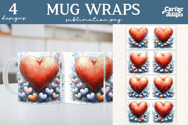 Valentines Day Mug Wrap Sublimation Sublimation Carla C Designs 