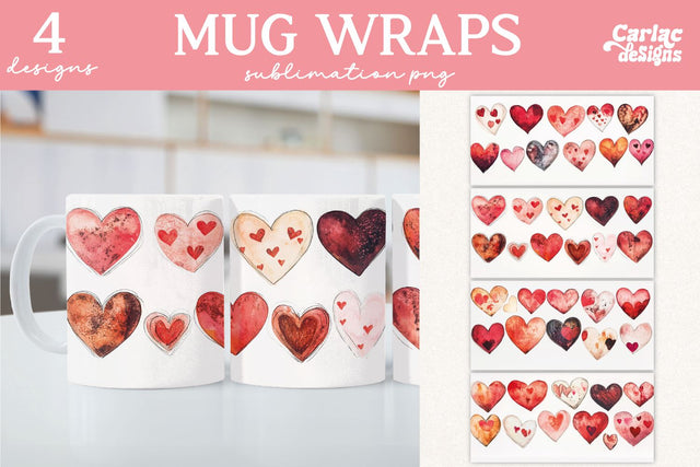 Valentines Day Mug Wrap Sublimation Sublimation Carla C Designs 