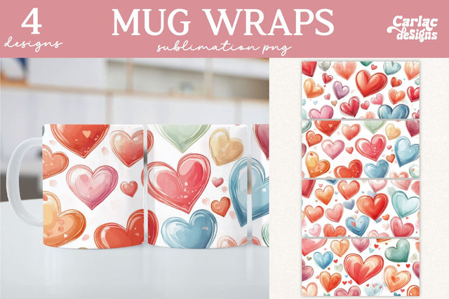 Valentines Day Mug Wrap Sublimation Sublimation Carla C Designs 