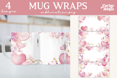 Valentines Day Mug Wrap Sublimation Sublimation Carla C Designs 