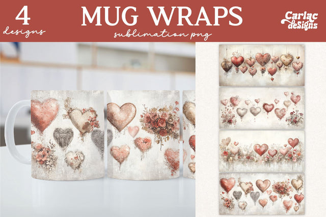 Valentines Day Mug Wrap Sublimation Sublimation Carla C Designs 