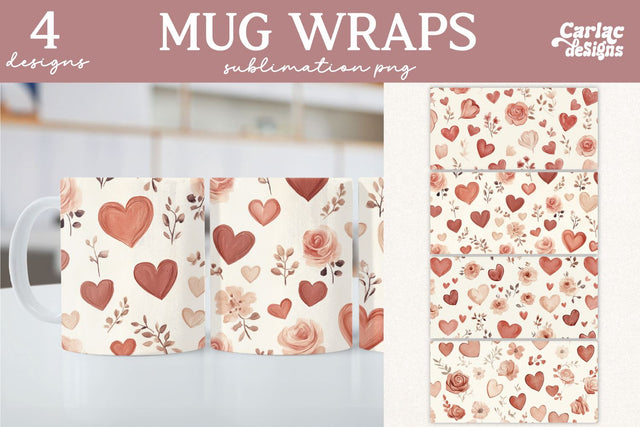 Valentines Day Mug Wrap Sublimation Sublimation Carla C Designs 