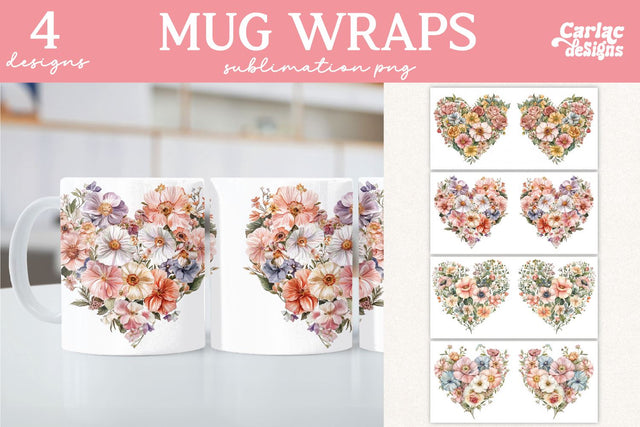 Valentines Day Mug Wrap Sublimation Sublimation Carla C Designs 
